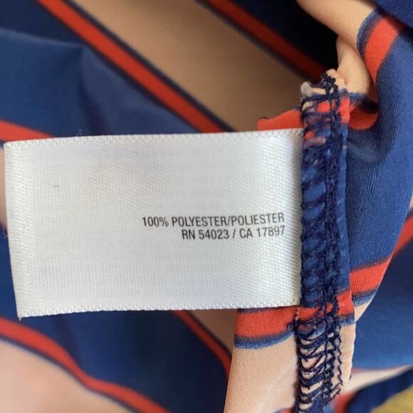 Old Navy Orange & Blue Striped Cuff Sleeve Blouse - Picture 8 of 8